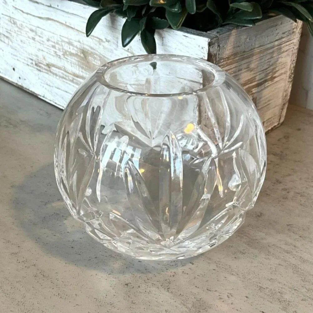 Vintage crystal clear small bowl or vase must see